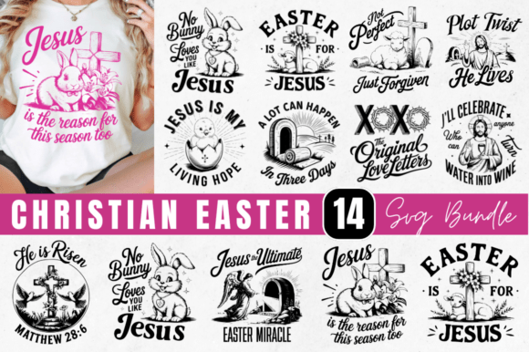 Christian Easter SVG PNG Bundle, Easter T-Shirt Designs