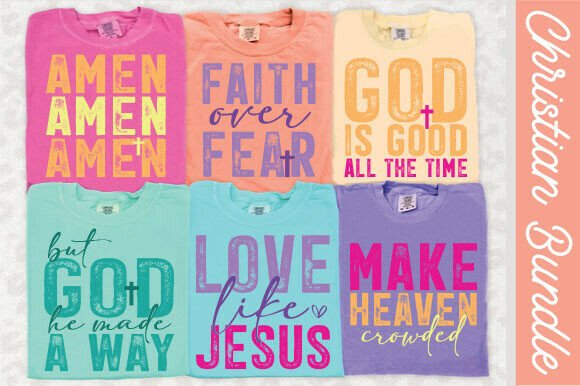 Christian PNG Bundle, Neon Colors Png T-Shirt Designs