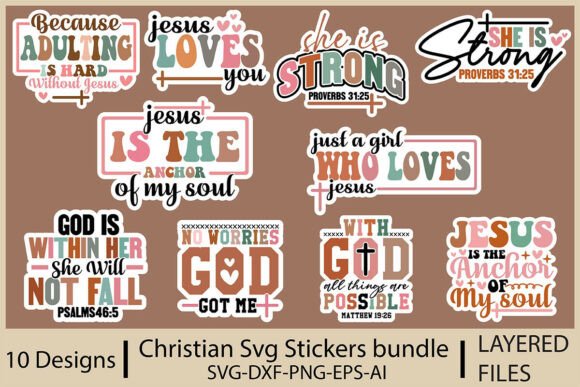 Christian Svg Stickers Bundle for T-Shirt Designs