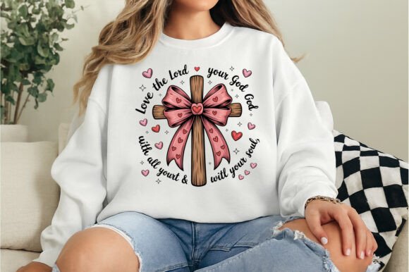 Coquette Valentine Jesus, Valentine Bow T-Shirt Designs