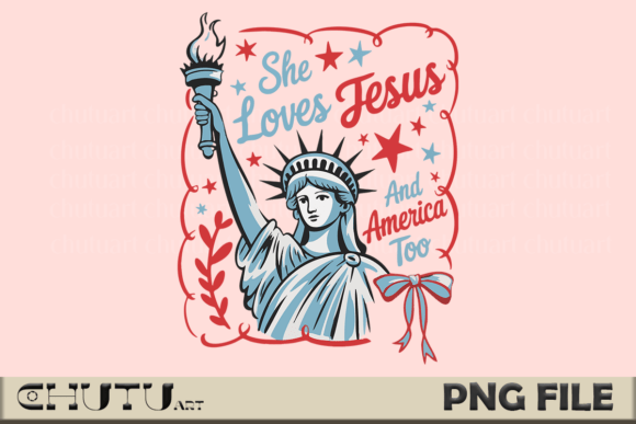 Jesus Loves America PNG - Liberty Art