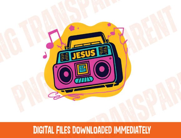 Jesus Png is My Jam PNG, Retro Boombox T-Shirt Designs