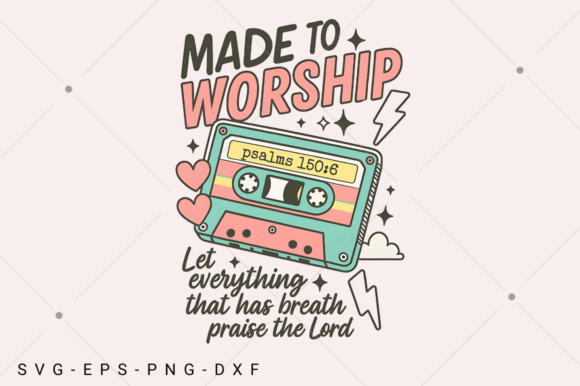 Made to Worship Christian PNG, Christian T-Shirt Designs