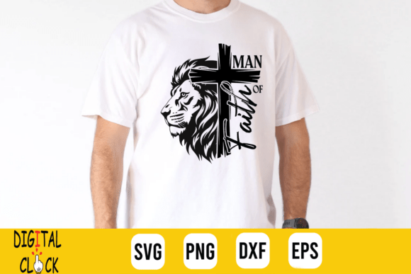 Man of God Jesus Cross Jesus Lion SVG for T-Shirt Designs