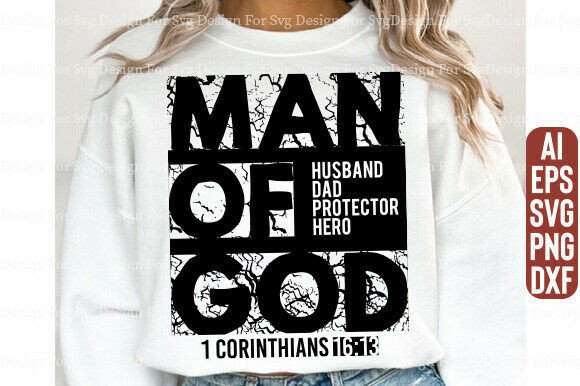 Man of God Svg Fathers Day Christian PNG for T-Shirt Designs