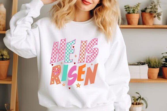 Retro Easter Jesus, He is Risen Png T-Shirt Designs