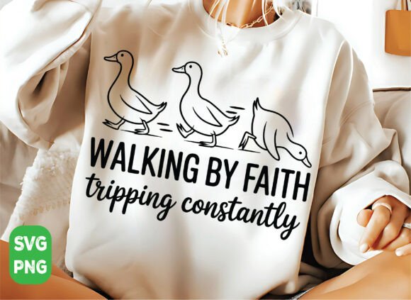 Walking by Faith PNG for T-Shirt Designs